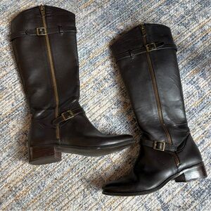 Charles by Charles David Brown Leather Riding Riley Boots 8